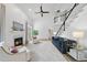 Open living space with fireplace, high ceilings, and staircase leading to upper level at 7116 Incline Dr, Wake Forest, NC 27587