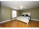 Spacious main bedroom with a ceiling fan and an abundance of natural light at 74 Pedernales Dr, Smithfield, NC 27577