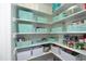 Organized pantry with shelving and storage baskets; providing ample storage at 74 Pedernales Dr, Smithfield, NC 27577