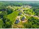 Aerial view of a Primary-planned community with professionally landscaped lawns at 9004 Meadow Pointe Ct, Wake Forest, NC 27587