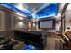 A beautifully decorated home theater features a starry night ceiling and tiered seating at 901 Edgewater Dr, Garner, NC 27529