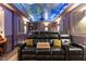 The elegant home theater has tiered seats, a popcorn machine, and a starry night ceiling at 901 Edgewater Dr, Garner, NC 27529