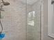 Tiled shower with glass enclosure, offering a luxurious bathing experience at 967 Bynum Rd, Pittsboro, NC 27312
