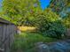 Lush backyard featuring a picnic table with plenty of shade, and a wood fence at 1100 Chester St, Durham, NC 27701