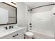 Neat bathroom with tub/shower combo, mirror, and single vanity at 11700 Coppergate Dr # 100, Raleigh, NC 27614