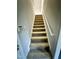 Carpeted stairway with a handrail leading to the upper level at 15 Colonial Hills Dr, Lillington, NC 27546