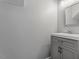 Modern bathroom featuring a new vanity with a white basin sink at 15 Epping Ct, Durham, NC 27703