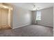 Large bedroom with a ceiling fan and a cozy carpet at 1608 Hayesville Dr, Fuquay Varina, NC 27526