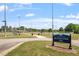 Sign for Ballentine School Park with baseball field and a blue sky background at 1608 Hayesville Dr, Fuquay Varina, NC 27526