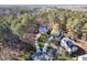 Aerial view of beautiful homes surrounded by lush green trees and meticulously manicured lawns at 215 Graduate Ct, Durham, NC 27713