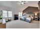 Bright bedroom with a dark gray accent wall at 215 Graduate Ct, Durham, NC 27713