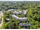 Community aerial showcases well-maintained buildings surrounded by mature trees at 2701 Glenwood Gardens Ln, Raleigh, NC 27608