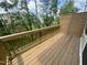 Wooden deck overlooking a green backyard with trees, providing a private outdoor space at 2723 Hunter Woods Dr # 566, Apex, NC 27502