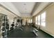 Community gym featuring weight training equipment, exercise bench, and ample natural light at 277 High Ridge Ln, Pittsboro, NC 27312