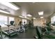 Gym featuring treadmills, stationary bikes, and weight machines, perfect for residents' fitness needs at 277 High Ridge Ln, Pittsboro, NC 27312
