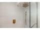 Contemporary shower featuring glass enclosure, rainfall showerhead, and sleek fixtures at 2904 Sprucewood Dr, Durham, NC 27707