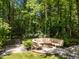 Comfortable outdoor seating area with a built-in fire pit, perfect for entertaining at 3203 Rugby Rd, Durham, NC 27707