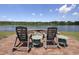 Inviting backyard fire pit with lake views, perfect for relaxing outdoors at 3636-A Holly Grove Rd, Dunn, NC 28334