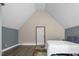 Bedroom with an architectural ceiling design, providing a unique and cozy atmosphere at 3636-A Holly Grove Rd, Dunn, NC 28334