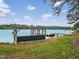 Private wooden dock on the lake with boat shelter, ready for water activities at 3636-A Holly Grove Rd, Dunn, NC 28334