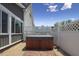Backyard hot tub, surrounded by privacy fencing for relaxation at 3636-A Holly Grove Rd, Dunn, NC 28334