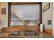 View of the kitchen sink with granite countertops and a view to the living room at 3636-A Holly Grove Rd, Dunn, NC 28334