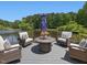 Dock features comfortable seating with views of the serene pond and lush landscape at 4001 Campbell Rd, Raleigh, NC 27606