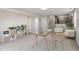 Versatile basement featuring wood floors, built-in shelving, natural light, and a staircase at 4204 Green Rd, Raleigh, NC 27604
