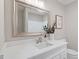 Modern bathroom with quartz counters, stylish fixtures, and decorative accents at 5612 Sandy Trail Dr, Knightdale, NC 27545