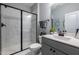 Nicely updated bathroom with glass enclosed shower and modern fixtures at 745 Orange Oak Ln, Apex, NC 27523