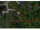 Aerial view of a home and its surrounding lot with wooded areas and nearby streets at 7716 Micklewaithe Ct, Wake Forest, NC 27587