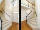 Bright, two-story foyer with hardwood floors and a staircase leads to the second level at 816 Roanoke Dr, Cary, NC 27513