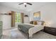 Comfortable bedroom featuring natural light, a ceiling fan, and neutral decor at 820 Laurel Gate Dr, Wake Forest, NC 27587