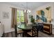 Cozy dining area featuring a round table, stylish chairs, modern lighting, and elegant decor for intimate gatherings at 820 Laurel Gate Dr, Wake Forest, NC 27587
