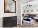 Inviting entryway that offers a glimpse into a comfortable living space, accented with modern decor at 820 Laurel Gate Dr, Wake Forest, NC 27587