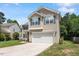 Two-story home with green shutters, two-car garage and well-manicured lawn on a sunny day at 8408 Haines Creek Ln, Raleigh, NC 27616