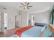 Bright main bedroom with vaulted ceiling, hardwood floors, and convenient ensuite access at 8408 Haines Creek Ln, Raleigh, NC 27616