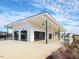 View of clubhouse showing open-air patio with ceiling fans at 1024 Channel Drop, Zebulon, NC 27597
