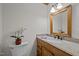 Bathroom features granite counters and oak cabinets at 108 Jefferson Dr, Durham, NC 27712