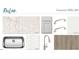 Selection of countertop, cabinet, sink, and flooring material samples and design elements at 109 Moonflower Ln # Homesite 260, Wilson's Mills, NC 27520