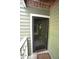 Front door to unit 201 has black frame, glass inset and shows unit number at 1211 Westview Ln # 201, Raleigh, NC 27605