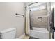 Bathroom with tiled bathtub and shower at 200 Heather Brook Cir, Spring Lake, NC 28390