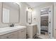 Modern bathroom featuring double vanity sinks at 200 Heather Brook Cir, Spring Lake, NC 28390