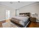 Comfortable main bedroom with tray ceilings, hardwood floors, and ample natural light, offering a relaxing atmosphere at 200 Heather Brook Cir, Spring Lake, NC 28390