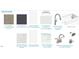 Image shows a group of selections of flooring, tile, hardware, and fixtures for a home at 214 Alden Way, Angier, NC 27501