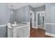 Hallway with hardwood floors at 302 Villa St, Rocky Mount, NC 27804