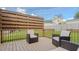 Wooden deck featuring comfortable outdoor seating and privacy screening at 311 Oakley St, Graham, NC 27253