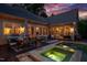 Patio featuring dining and lounge areas with convenient access to the pool and spa for outdoor relaxation and entertainment at 403 Granville Rd, Chapel Hill, NC 27514