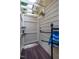 Private outdoor shower featuring modern fixtures and a convenient towel rack at 403 Granville Rd, Chapel Hill, NC 27514