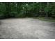 Expansive backyard featuring a concrete slab and mature trees providing privacy and space at 4113 Oak Park Rd, Raleigh, NC 27612